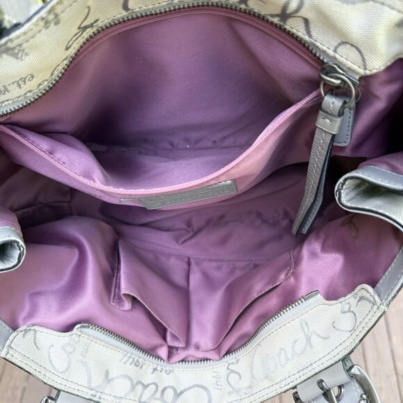 Coach Horse & Carriage Purse Shoulder Bag Gray Hobo - Picture 14 of 15